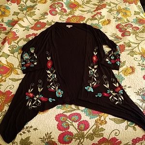 Modcloth Asymmetrical 3/4 Sleeve Embroidered Cover